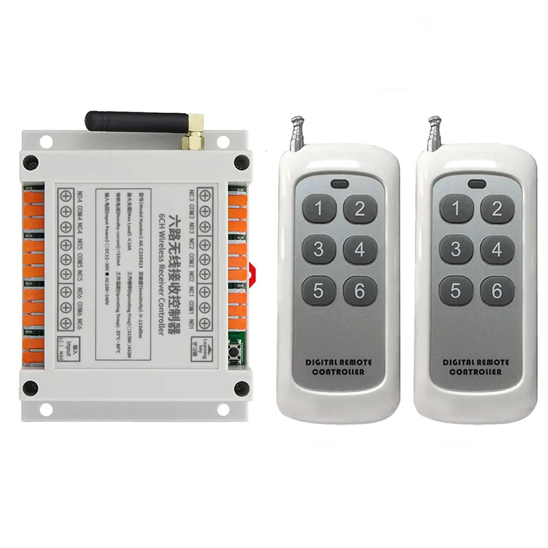 

3000 м 433 МГц DC 12 В 24 В 36 В 6 каналов 6 каналов RF беспроводной пульт дистанционного управления релейный переключатель света/лампа/окно/гаражные двери проекционный экран