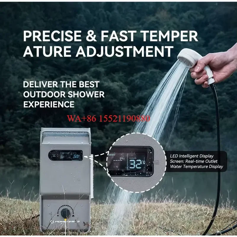 WMWMNU for Powerhino Rechargeable Metal Outdoor Water Heater USB Battery Solar Powered App Controlled Energy Saving 3L