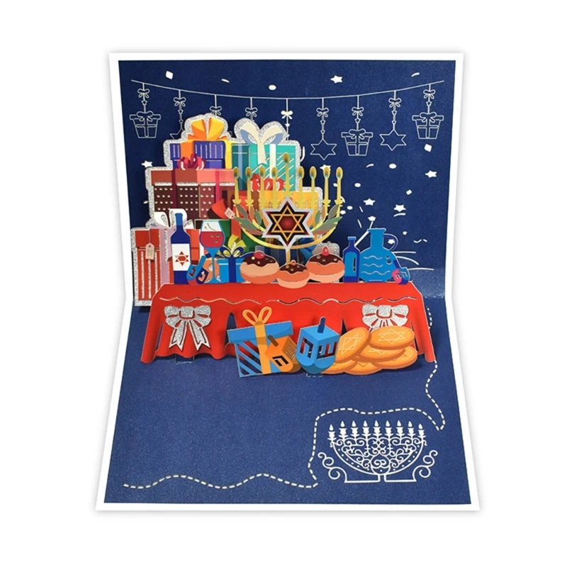 Chanukah Festival Card for Family Greeting Card Hanukkah 3D Handmade Gift Card Drop Shipping