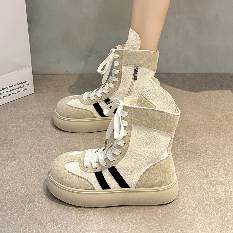 

Высокие тренировочные туфли Moral в стиле ретро с круглым носком и плоской подошвой, весна-лето 2023 года, новый тренд повседневной спортивной обуви