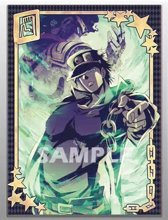 jojo's bizarre adventure card sleeves - Josuke with copyright authentication seal. Kujo v Brando Holographic Sleeves