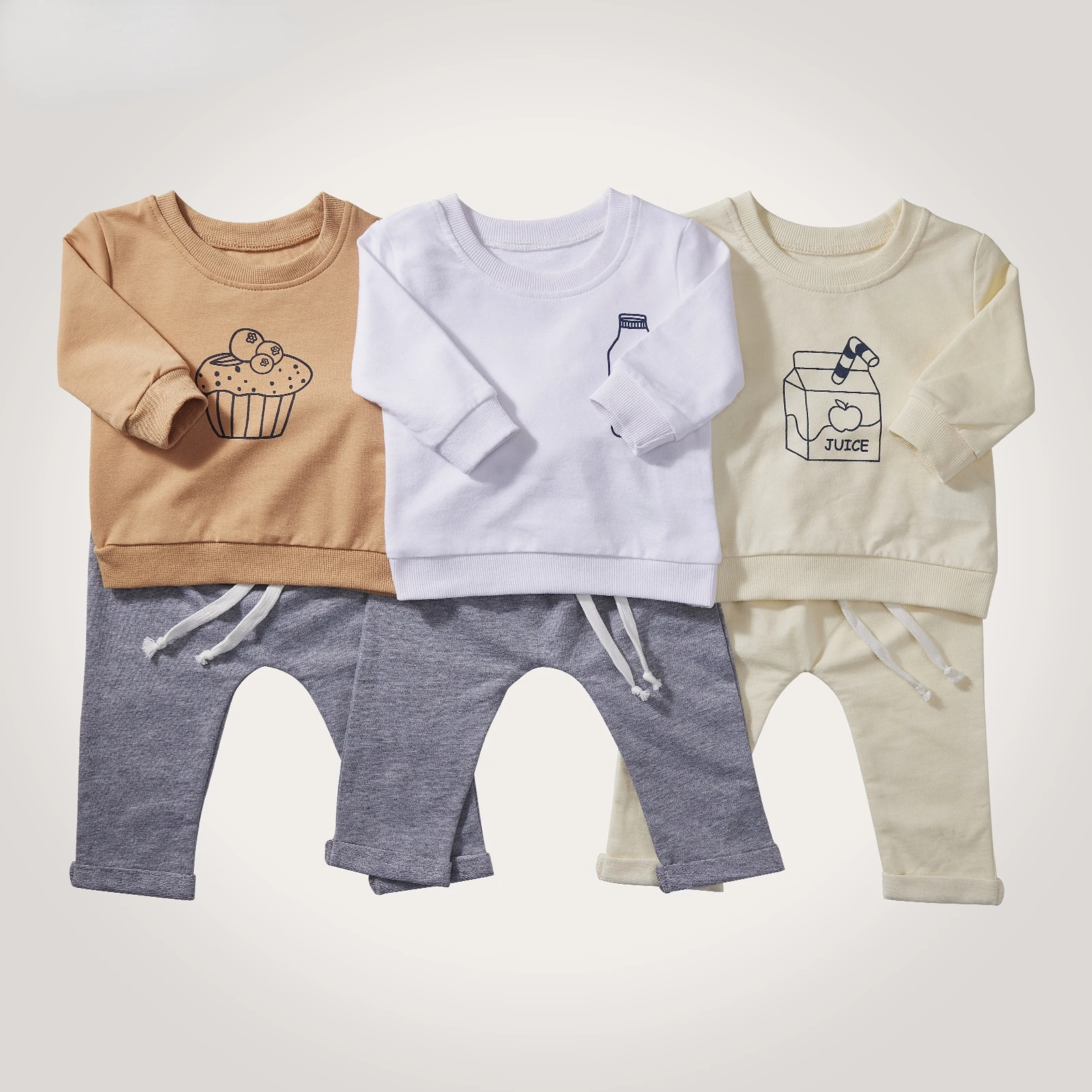 

Fashion Baby Boy Design Outfit Toddler Girl Pattern Casual Tops + Child Loose Pants 2 pcs Kids Clothes Set 0-3 Years