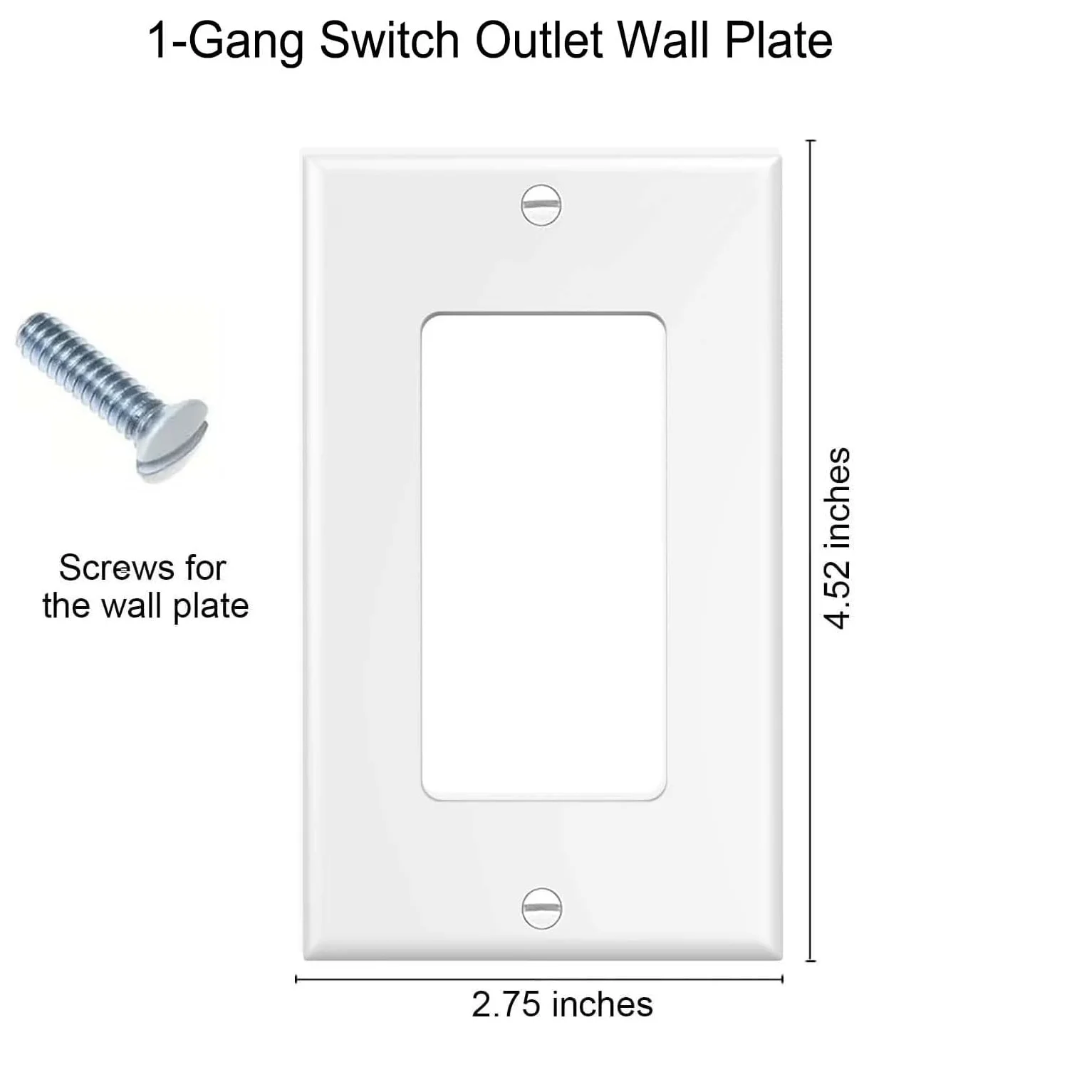 10Pcs Decorator Light Switch or Receptacle Outlet Wall Plate, 1-Gang Decora/GFCI Device Wallplate, Unbreakable Polycarbonate The