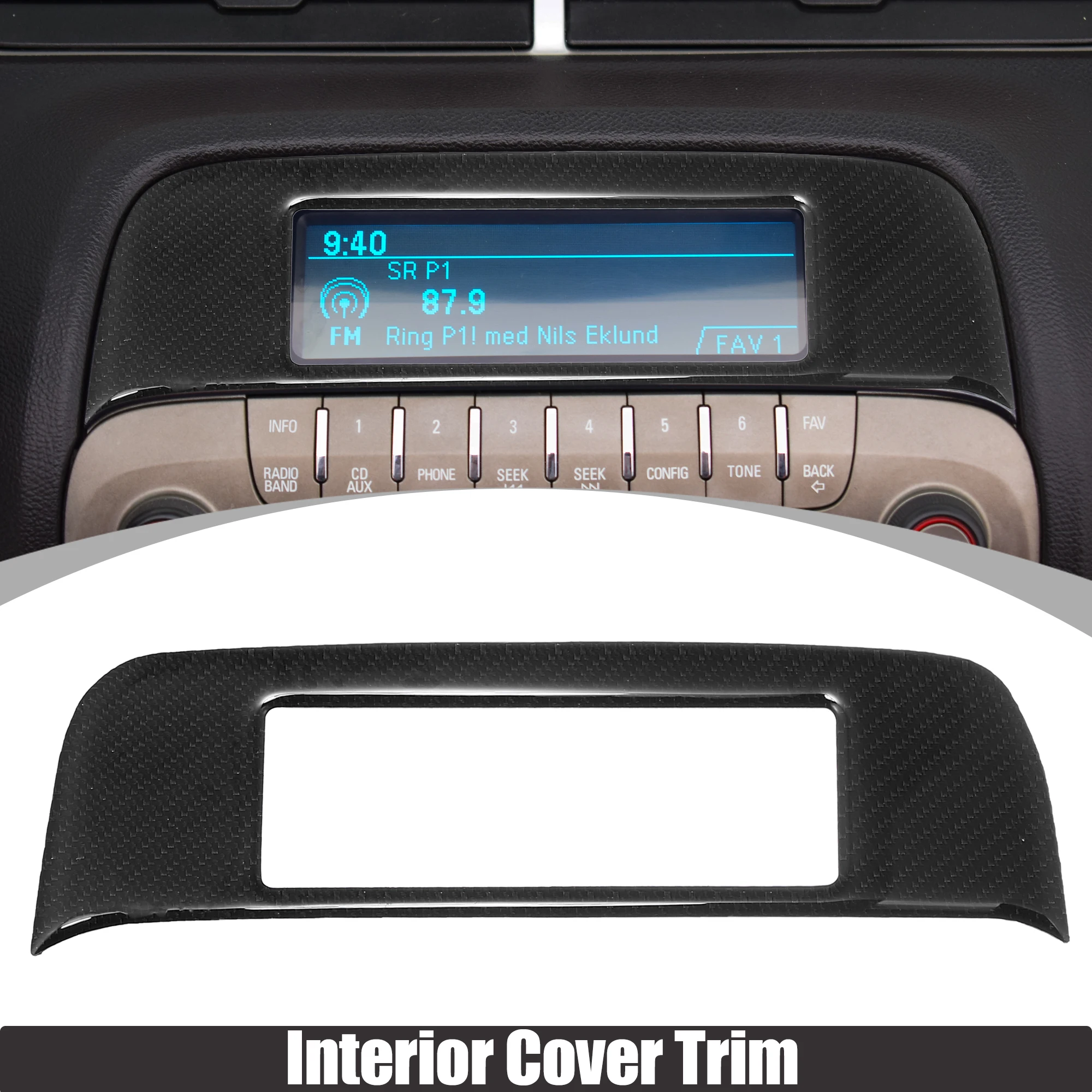 

UXCELL Black Carbon Fiber Car CD Panel Sticker Interior Trim for Chevrolet Camaro 10-15