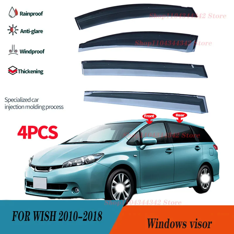 For toyota WiSH  2010-2018 Window visors  Rain water prevention; Covering the sunlight; Anti fog; Snow prevention