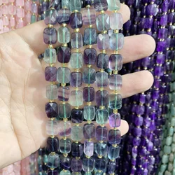 Natural Colored Fluorite square cutting surface 8x10mm moon stone  sunstone Loose Bead DIY  Necklace Bracelet Jewelry Making