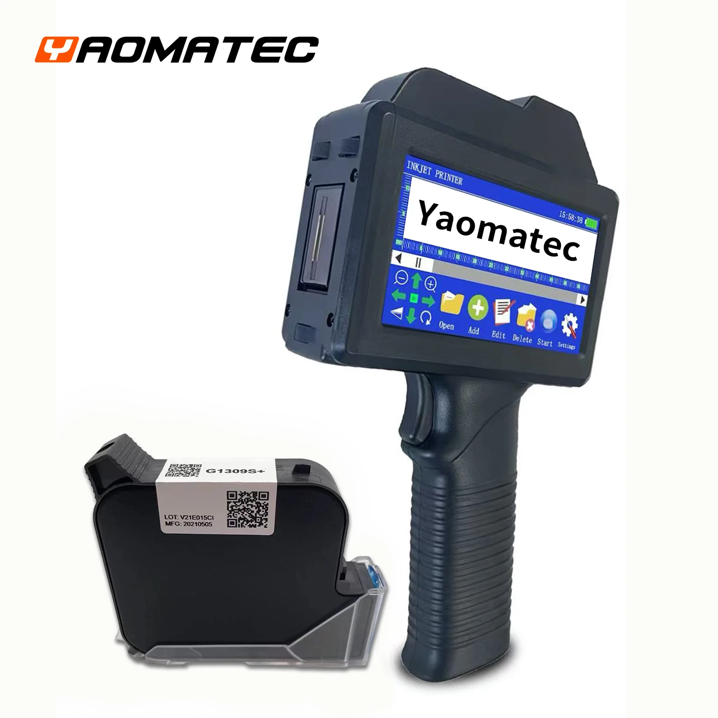 Yaomatec Date Coding QR Code Logo 25.4mm Handheld Inkjet Printe for Plastic Bottle Alloy Steel Pipes