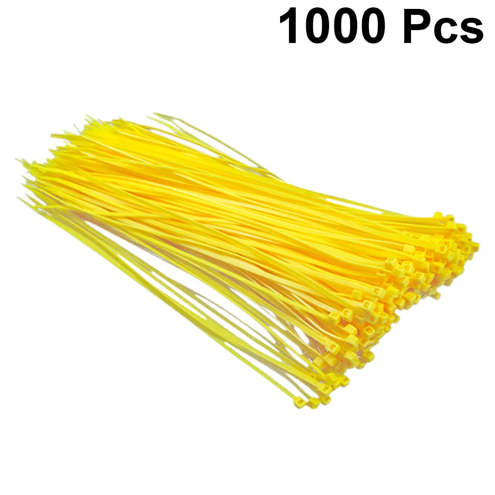 

1000Pcs Nylon Cable Ties Self-Locking Wire Ties for Indoor Use with Rounded Edges Strong Tensile Strength Yellow