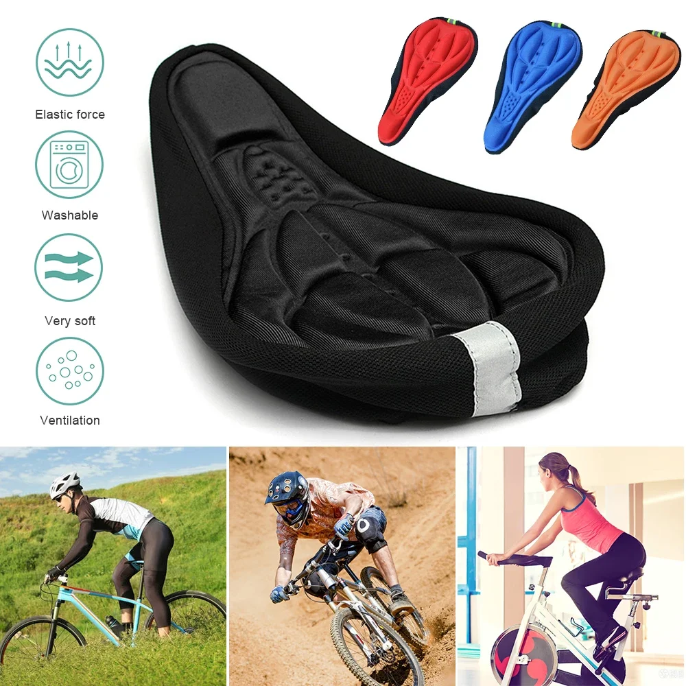 Mountain 3D Bike Seat Saddle Cover Thick Breathable Super Soft Bicycle Seat Cushion Sponge Foam Comfort Pads Bike Accessories