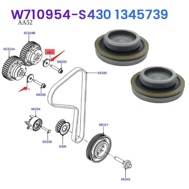 

AS-2 шт. автомобильная заглушка газораспределения 1345739 W710954-S430 для Ford Ecosport Fiesta Taurus Kuga Mondeo Focus, крышка распределительного вала