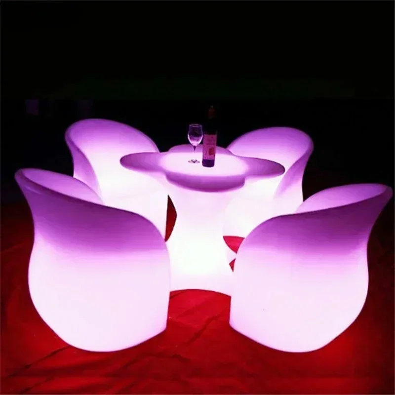 Led Luminous Furniture Hotel Bar Sofa Plum Blossom Chair Plum Blossom Tea Table Outdoor Amusement Facilities Bar Mueble