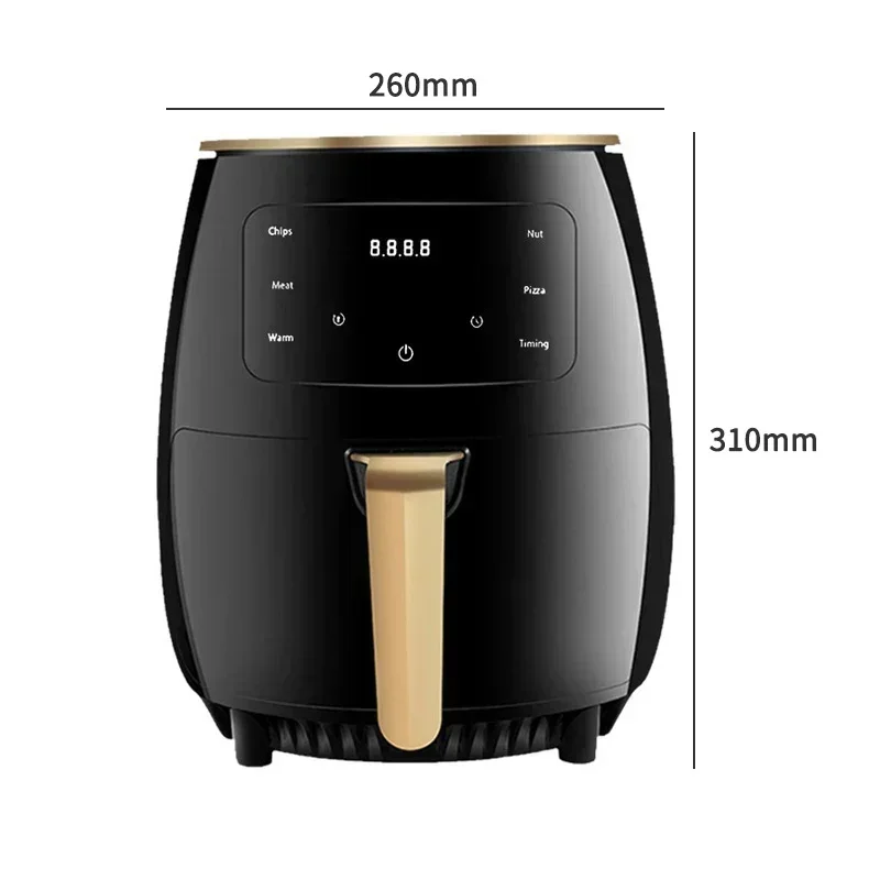 6L Air Fryer Household Cooking Tool Health Non Stick Reusable Large Capacity French Fries Machine Multi-function Electric Fryer