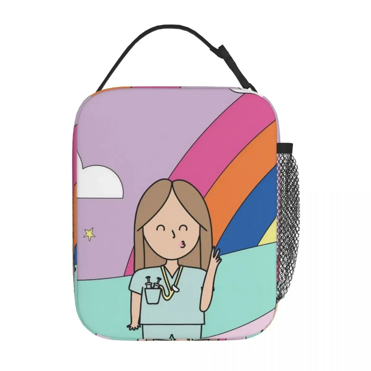 

Cartoon Doctor Nurse Insulated Lunch Bags Enfermera En Apuros Storage Food Box Portable Cooler Thermal Lunch Box For Travel