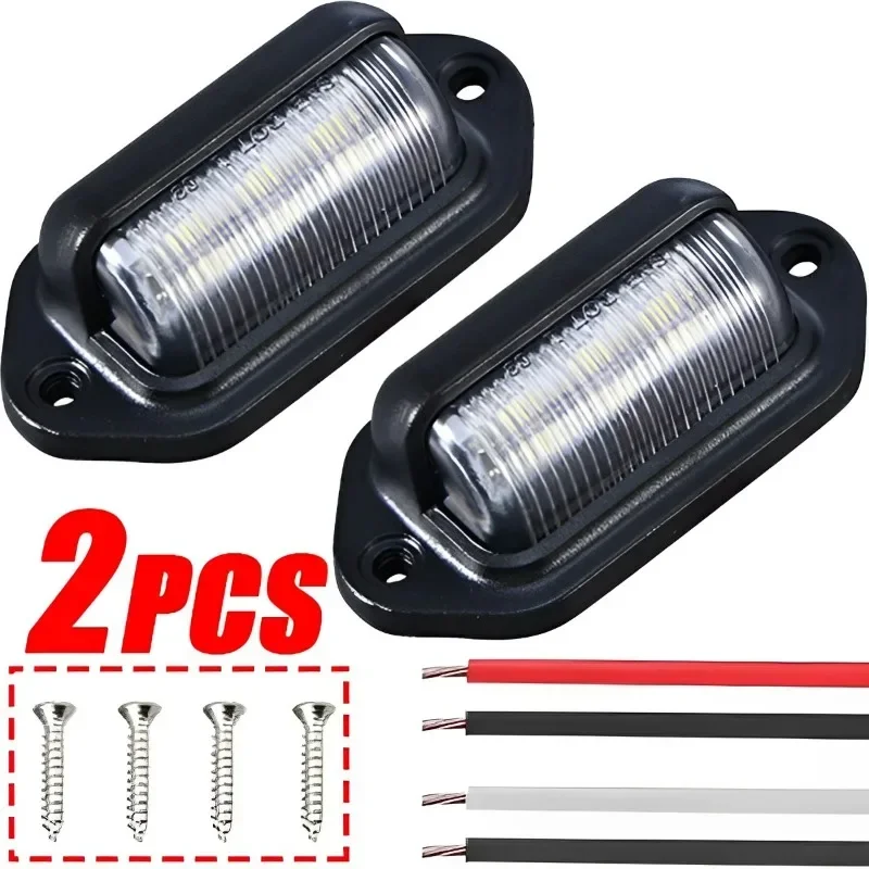 6LED Truck License Plate Light, Bus Truck Trailer Tail Light, Universal 12-24V Side Light, Signal Light