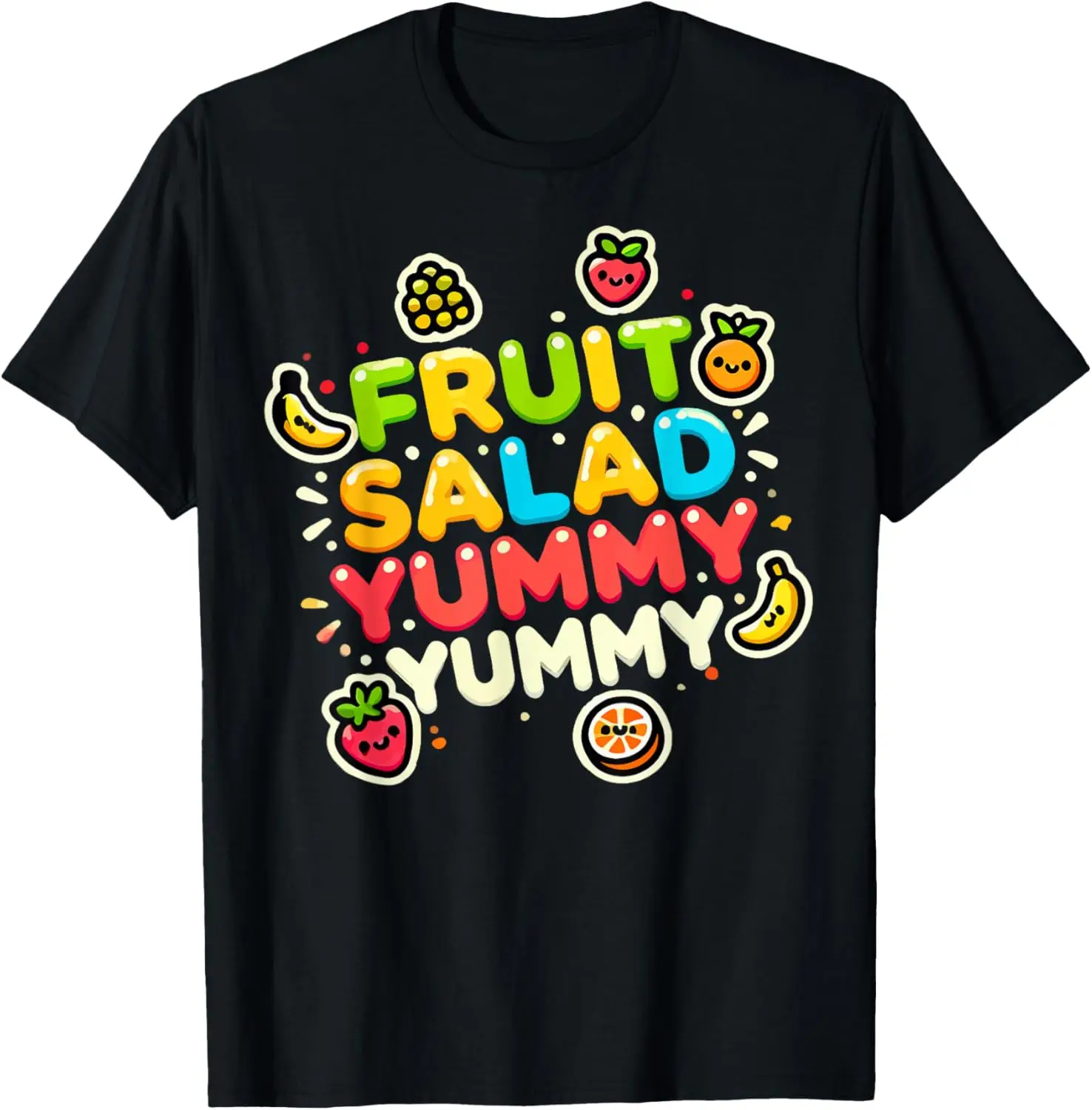 Salad Yummy Cute Fruit T-Shirt 100% Cotton Trendy Y2K Short-Sleeve Tee – Soft, Quick-Drying, & Moisture-Wicking; Ideal Sports