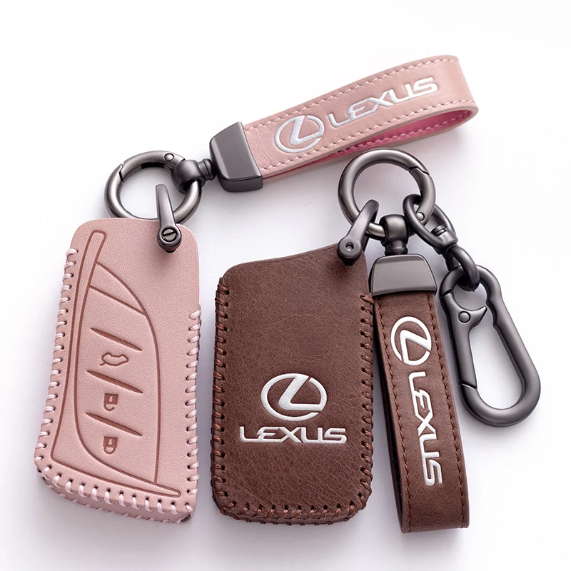 

Car Sticker Leather Car Remote Key Cover Fob Case For Lexus NX 200 NX300H RX 350 450H ES 350 ES 300h Auto Holder Shell Keychain