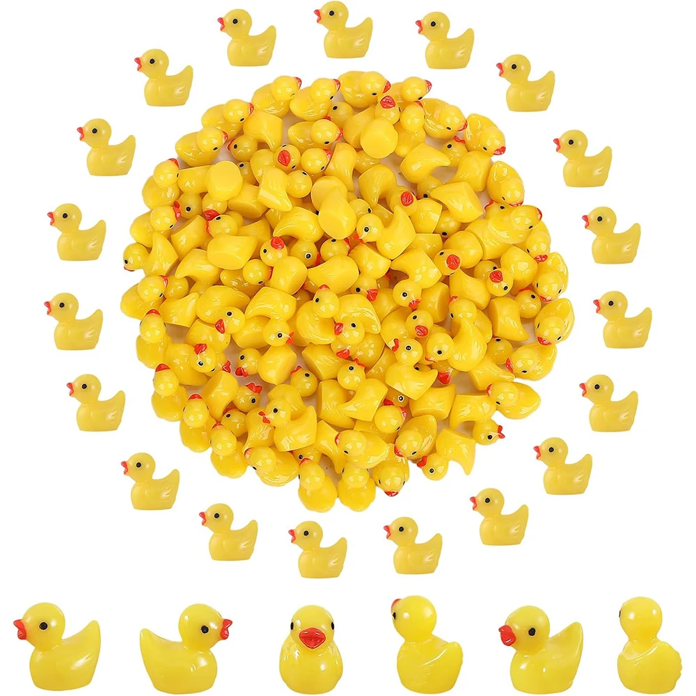 10/20/30/50Pcs Mini Resin Yellow Ducks Tiny Ducks Figurines Miniature Ornaments Landscape Aquarium Dollhouse Decoration