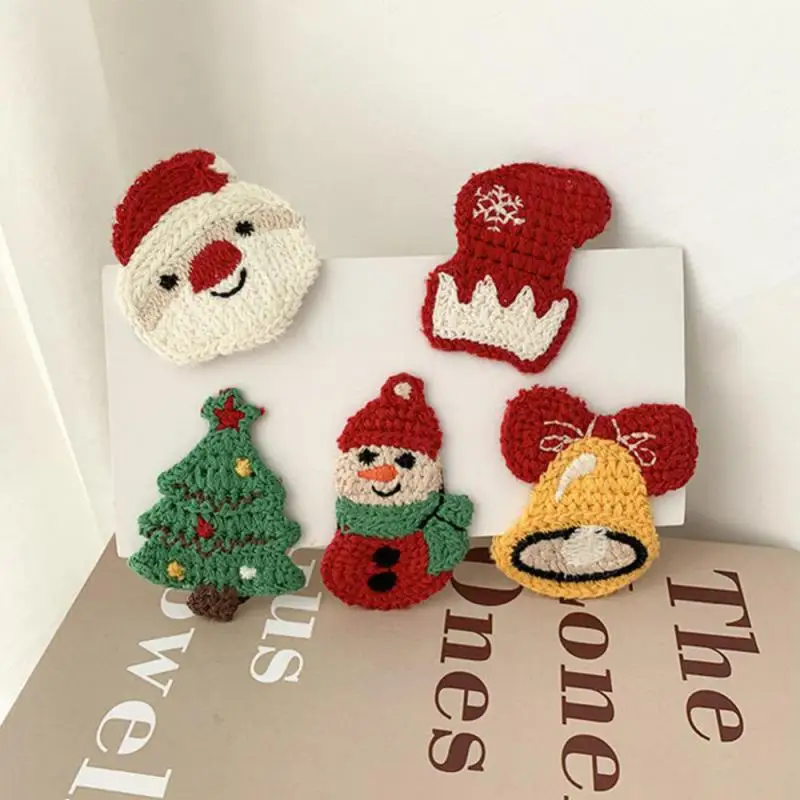 Christmas Hair Claus Kids Plush Knitted Headwear Girls Hair Clip New Year Hair Accessories Pin Children Barrettes Bow Deer Santa