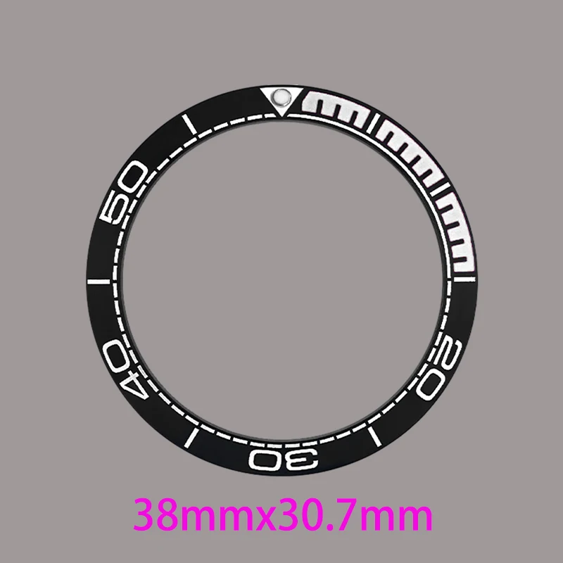 38mm*30.7mm Curved Ceramics Bezel Insert Ring Fits SKX007 SKX009 SRPD GMT SUB Seahorse Watch Case Watch Ring  Parts Replacement