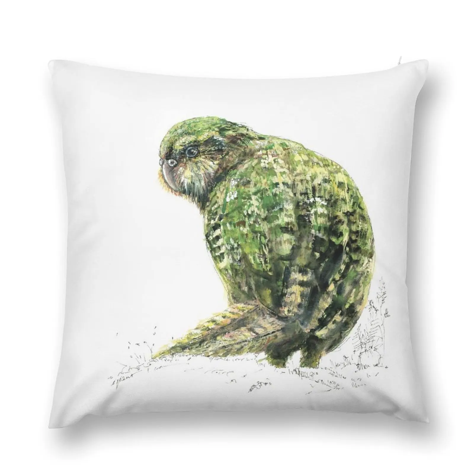 Mr Kākapo, New Zealand native bird Throw Pillow luxury decor Embroidered Cushion Cover Pillow Case Christmas pillow