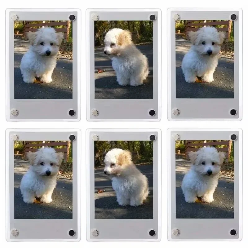 2026 new acrylic refrigerator magnetic frame, clear reversible refrigerator magnet photo frame, display frame, for fujifilm