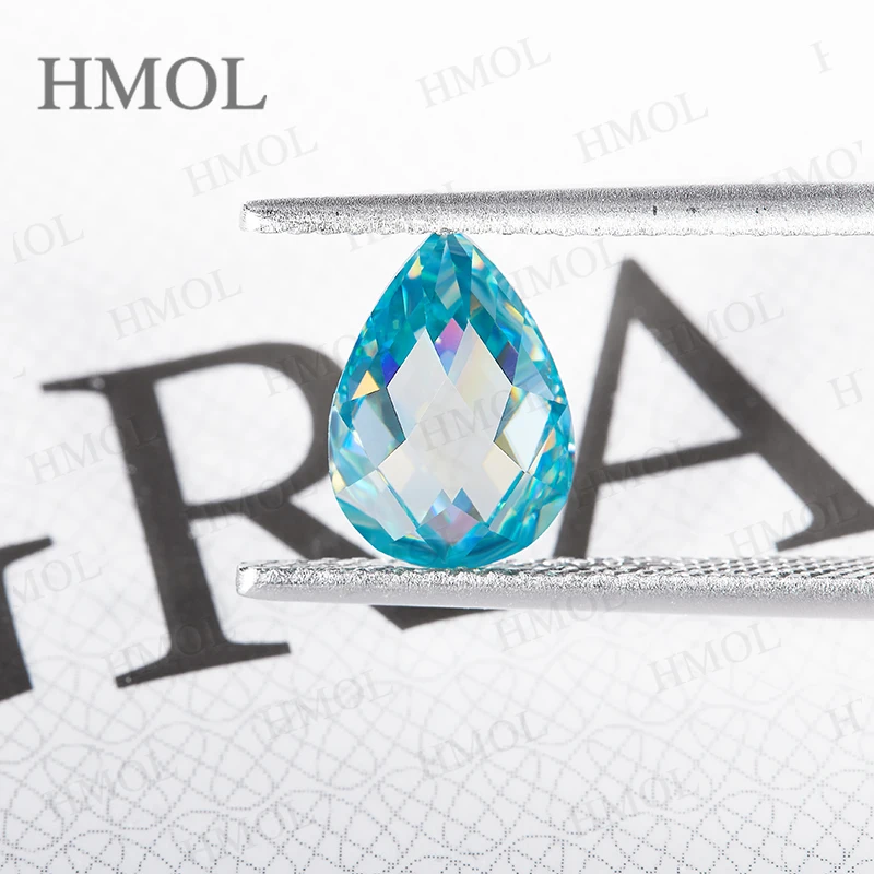 أحجام مزدوجة قطع الورد مويسانيتي الكمثرى GRA شهادة متعدد الألوان أحجار كريمة مفكوكة VVS1 الخرز دلايات مجوهرات خواتم النساء بالجملة