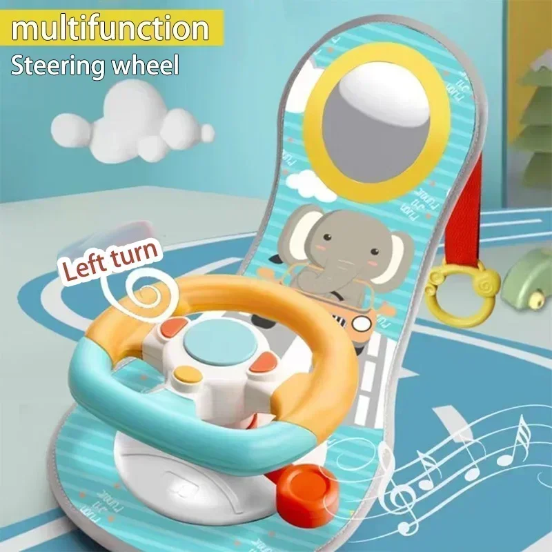 Volant arrière de voiture pour enfants, jouets simulant la conduite, siège confortable pour bébé