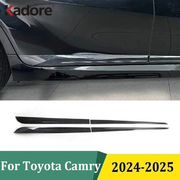

For Toyota Camry 2024 2025 Carbon Fiber Side Door Body Molding Line Cover Trim Protector Exterior Car Accessories