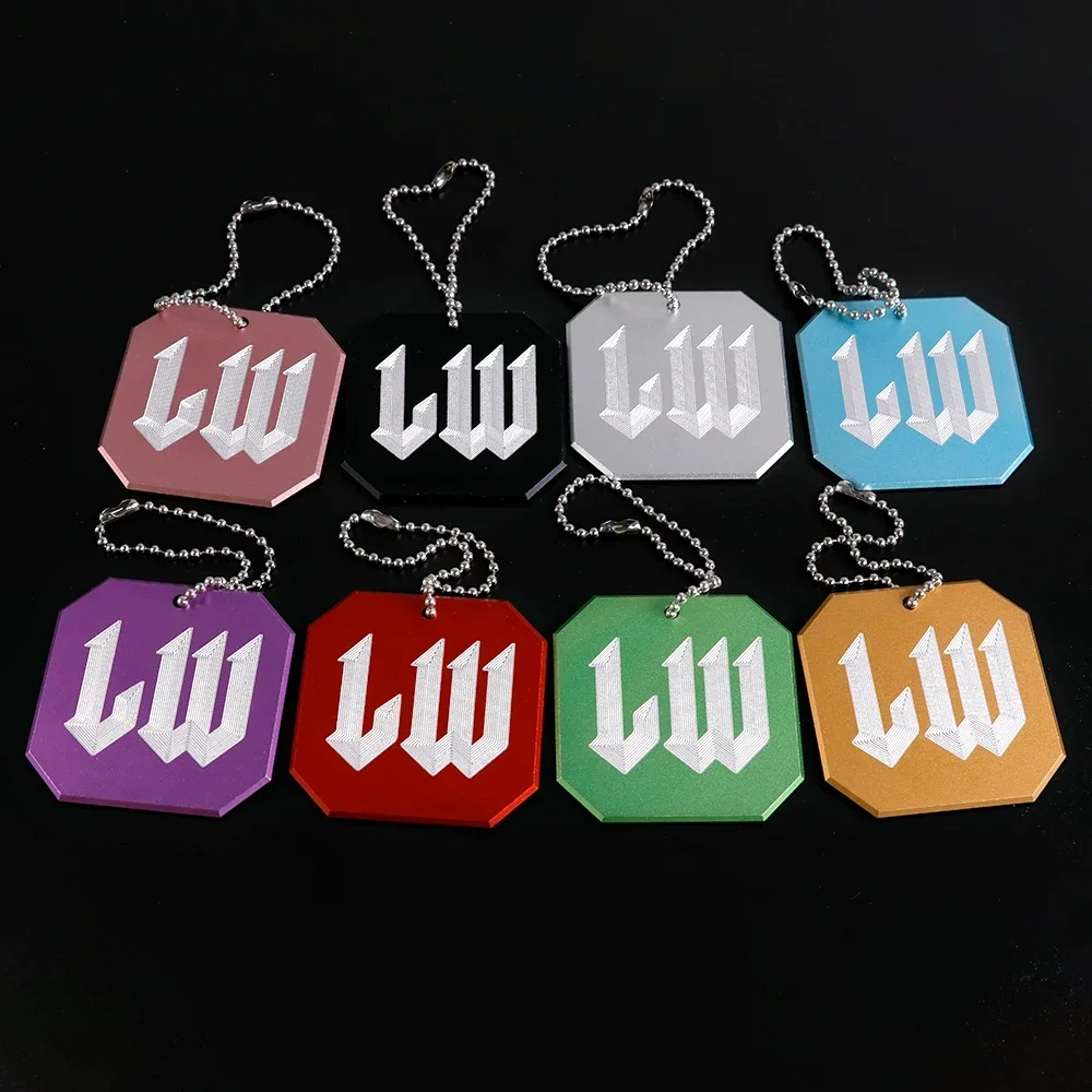 LW شعار معدني مقبض ناقل حركة السيارة علامة حلقة رئيسية شارة داخلية #1