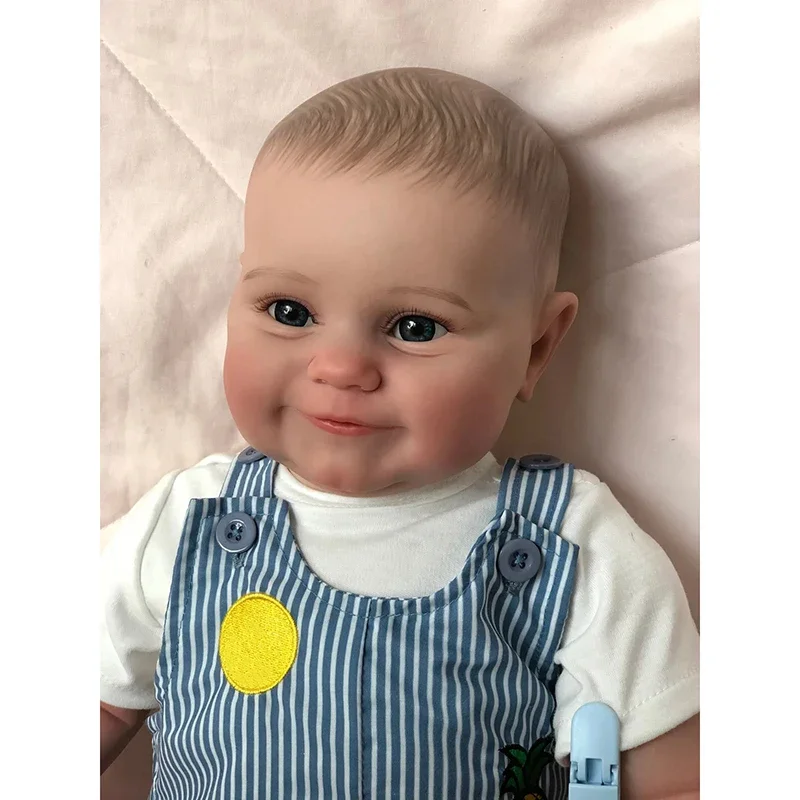 60CM Huge Baby Size Reborn Toddler Maddie Boy Lifelike 3D Skin Multiple Layers Painting with Visible Veins Cuddly Soft Body