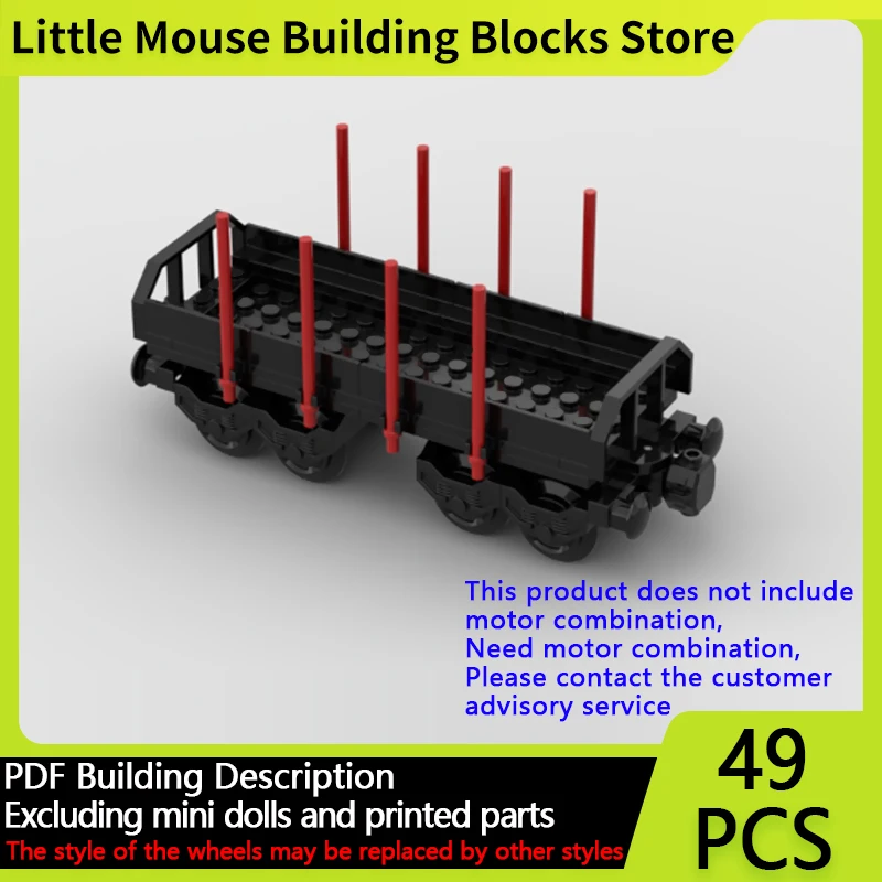 City Car Model MOC Building Bricks Railway Flatbed Wagon Modular Technology Gifts Holiday Assemble Children Toys Suit