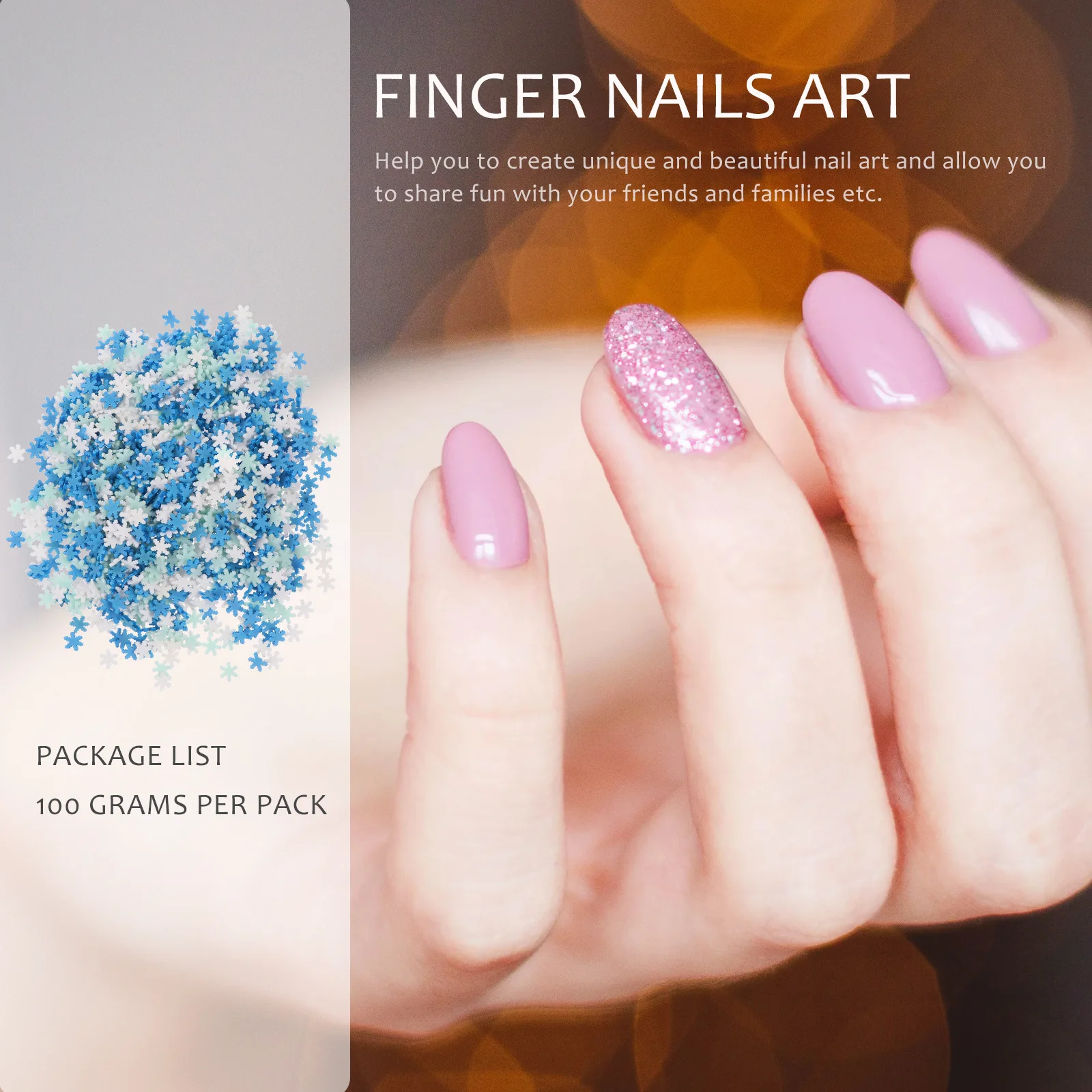 

100g Manicure Polymer Clay Stickers Snowflake Nail Art Pieces Lightweight DIY Manicure Charms for Women Stylish Decoration