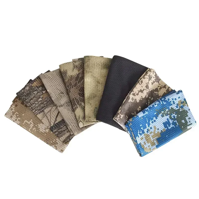 Outdoor Tactical Scarf Camouflage Mesh Neck Scarf Face Mask Head Wrap Breathable Camping Hunting Hiking Scarves Clothes