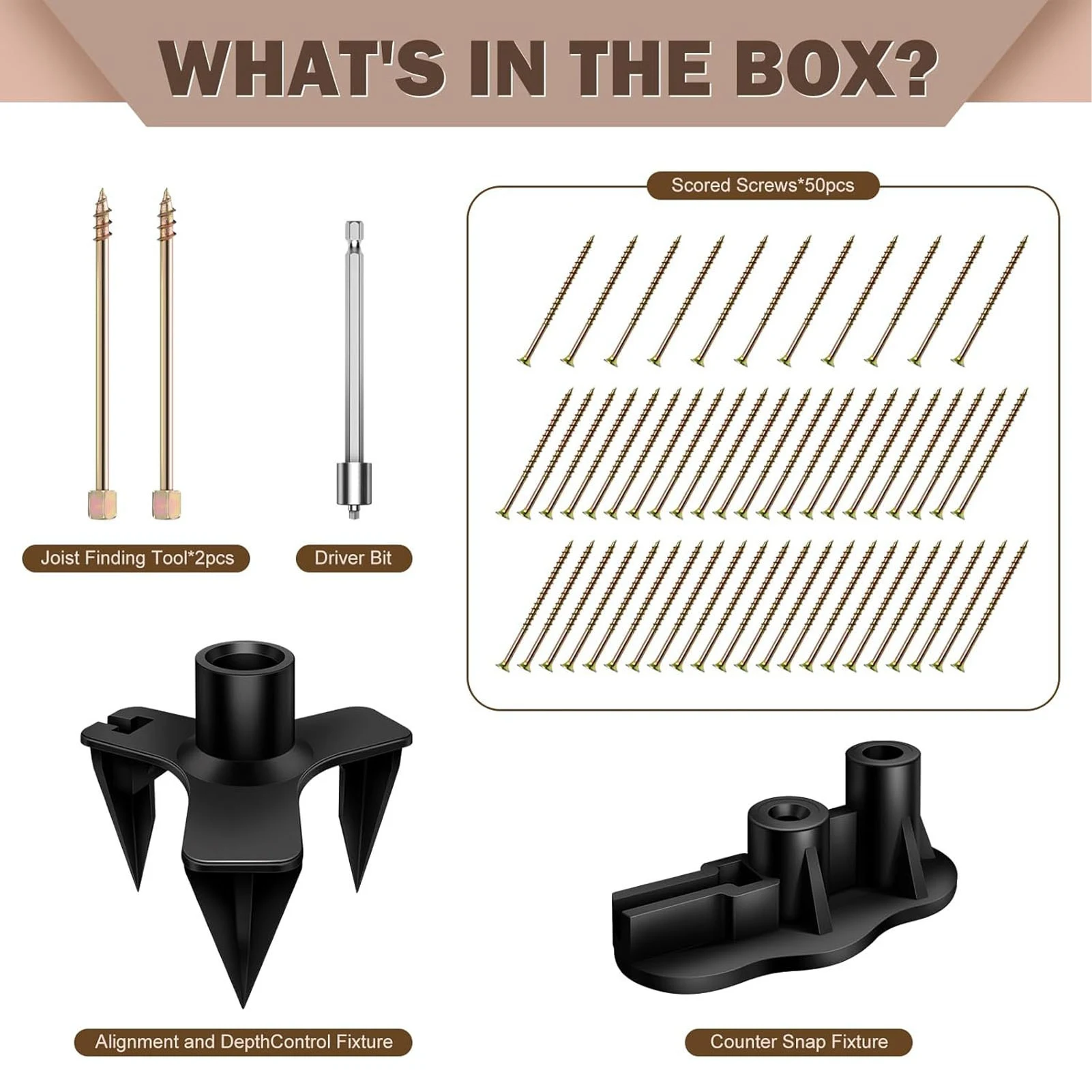 

Wood Floor Repair Kit Wood Under Carpet Squeak No More Woodworking Project Supplies with 5 Tools 50 Screws