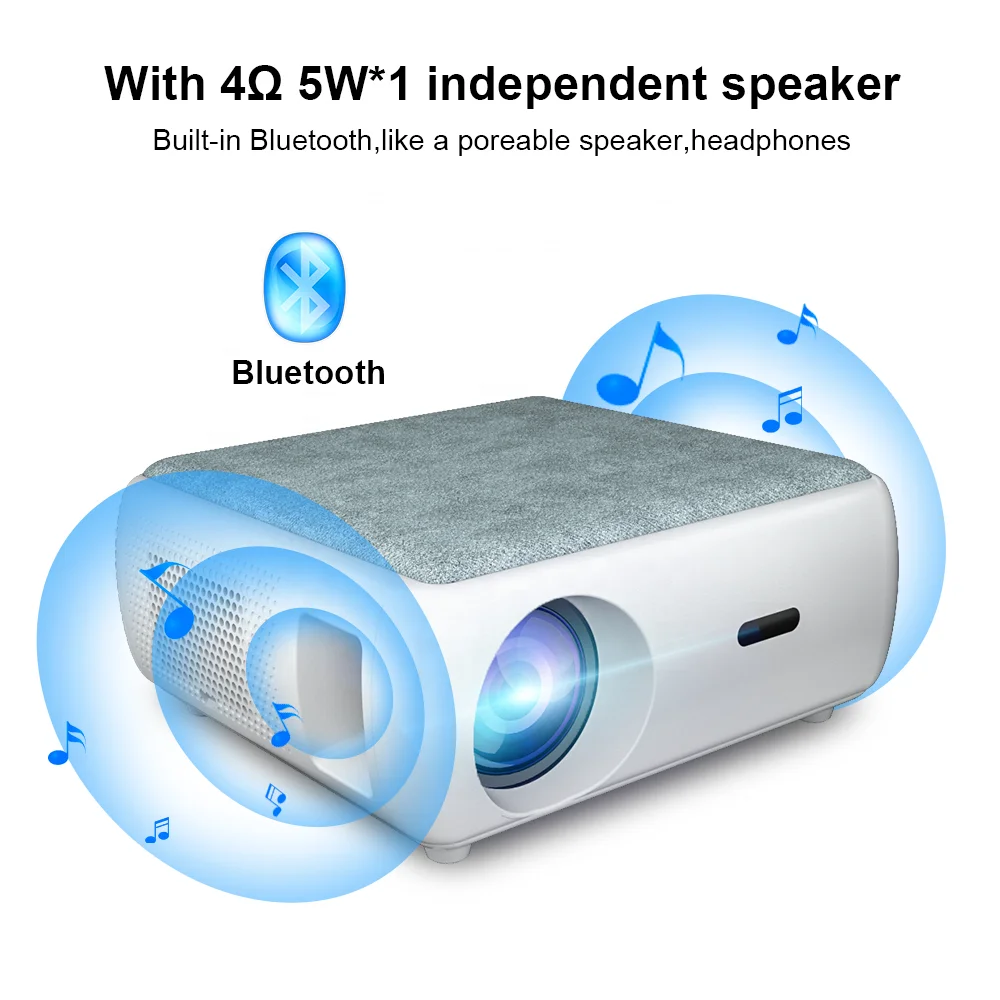 Salange P88 Android Projector 1080P Wifi BT 7000 Lumens High Brightness HD Led Portable Video Android Projector