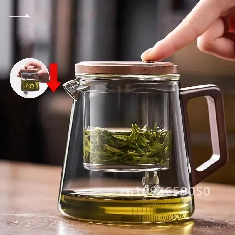 

Set Chinese Kung Fu Tea GIANXI Teacup Walnut Put Elegant Cup Transparent Water Tea Tea Separation Household Brewing Teapot Cup