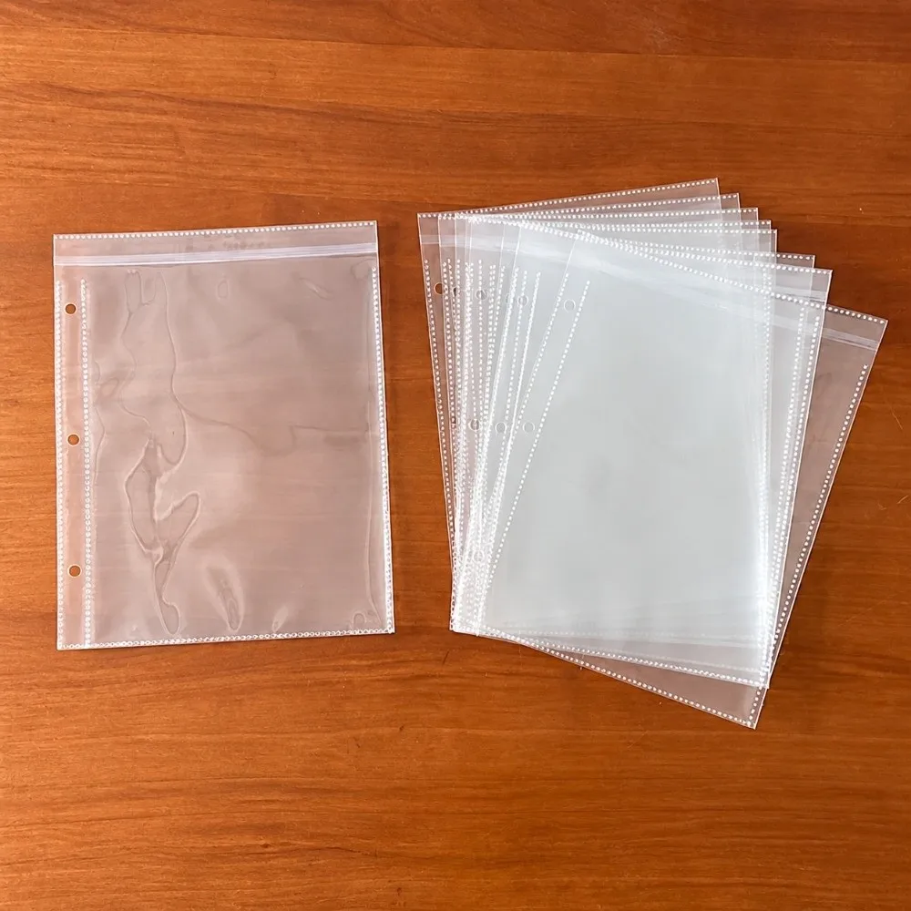 Water Resistant 3 Ring Card Sleeves A5 Size Multi-Pockets Photo Pocket Card Page Album Refill