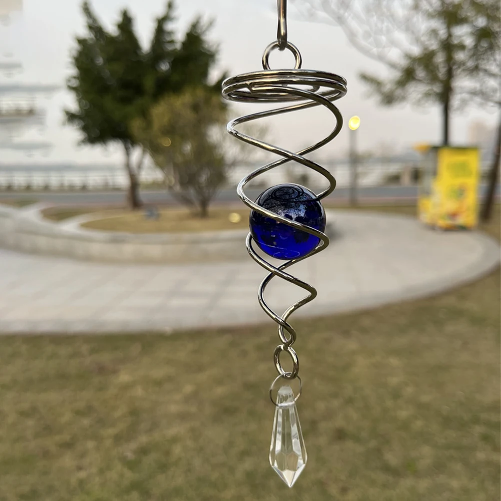 Pendant Winds Chime Garden Glass Hanging Decor Home Spiral Wind Spinners Strong 40*165MM Ball Durable Stainless Steel