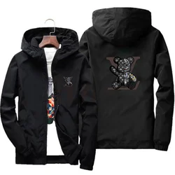 S-7XLmen's luxury brand hooded windbreaker, raincoat, mountaineering sports men's fashionable printed casual high-quality jacket