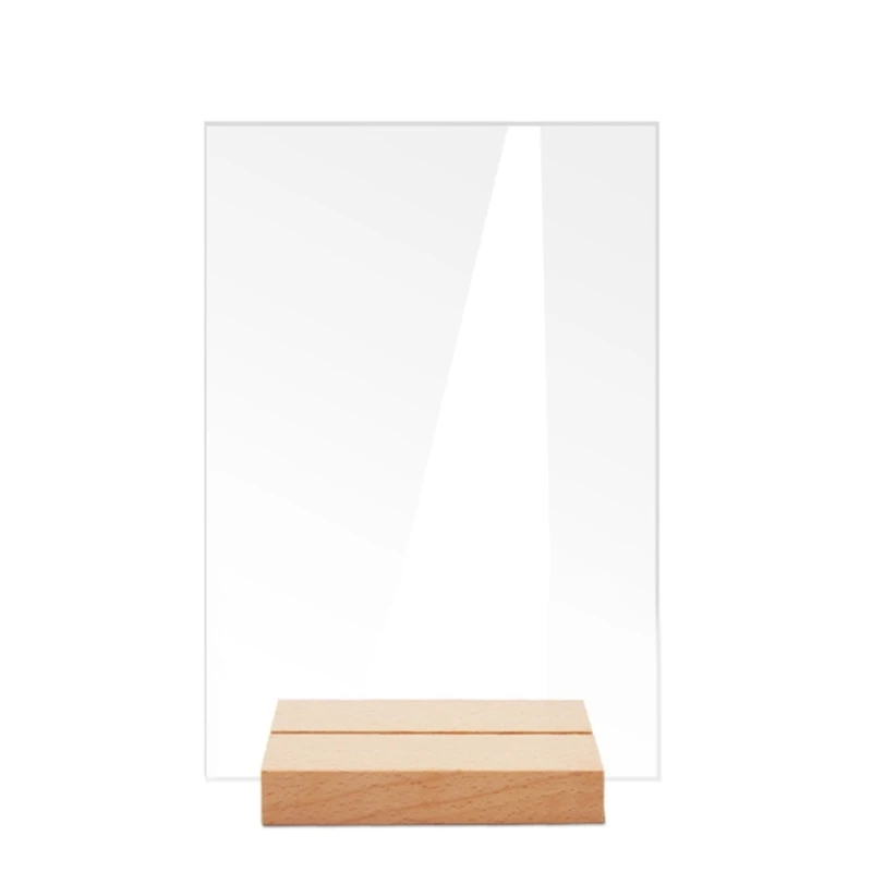 10pcs Acrylic Sign with Stands Blank Sheet Holder for Wedding Table Number Holder Table Display Stand Signs for Bar