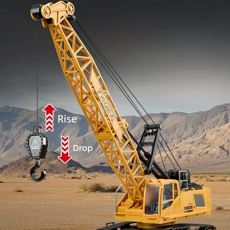 Extra-large Alloy Model 1/24 Scale Remote Control Crane Construction Vehicle  Electric Crane Model Car  Boy's Toy Gift