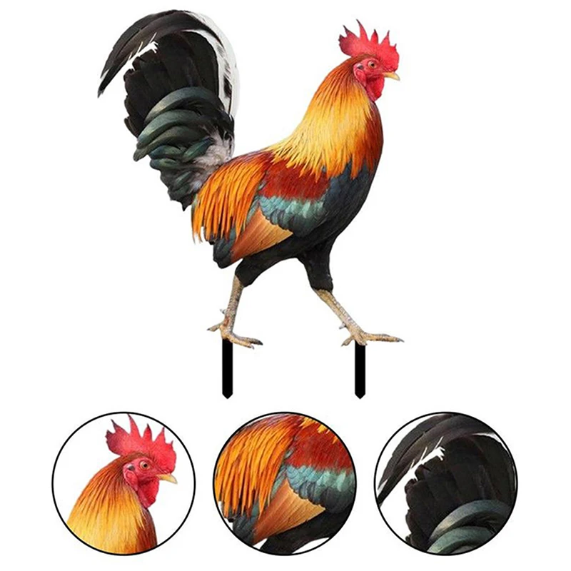 Garden Rooster Statue Chicken Sculpture For Yard Decor Weatherproof Hen Figurine For Patio Backyard Home Outdoor Decoration