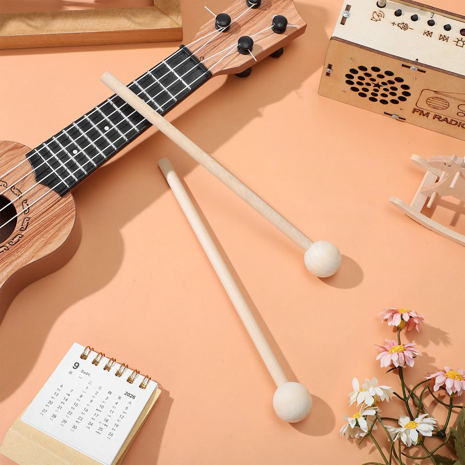 2 adet ahşap ksilofon tokmakla - Woodworking Xylophone incelemesi ve fiyatı