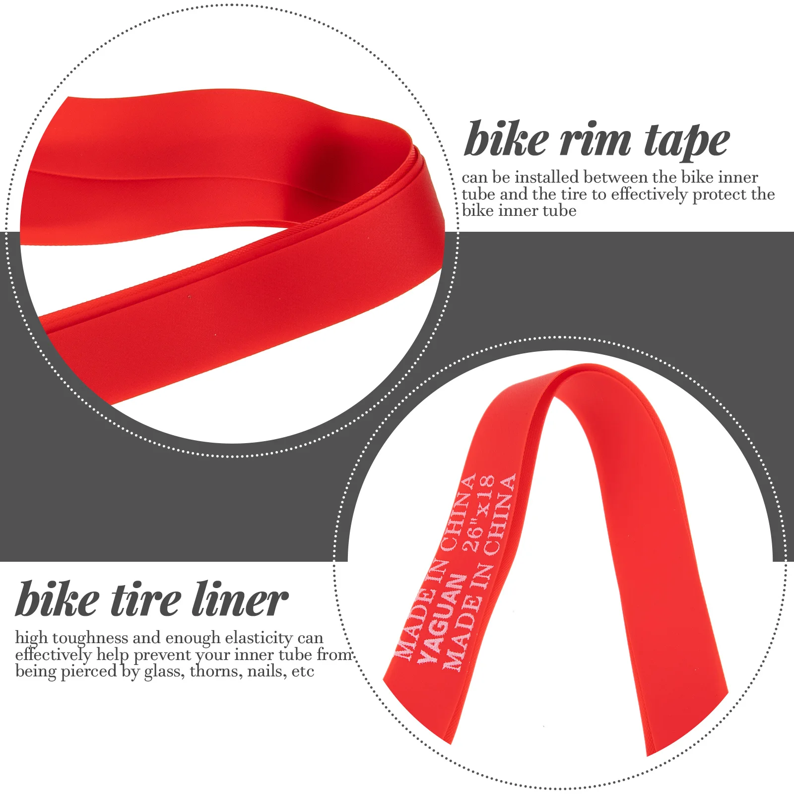 2Pcs Bike Inner Tire Liner Reliable Material Lightweight Protective Rim Tape Cycling Accessories Bike Tire Liner
