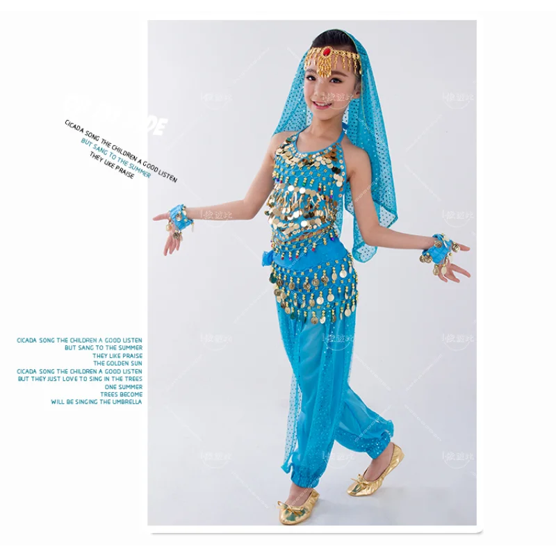 子供のベリーダンス服セット、女の子のクベリーダンス、インド、直径