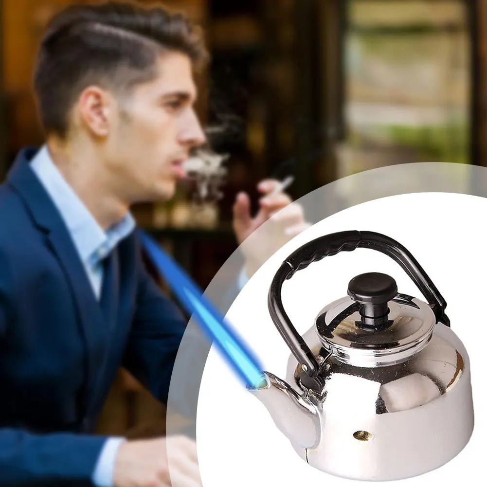 Cool Tea Kettle Lighter Funny Windproof Jet-Flame Refillable Butane Lighters Unique Present for Men C Smoking Accessories Torch