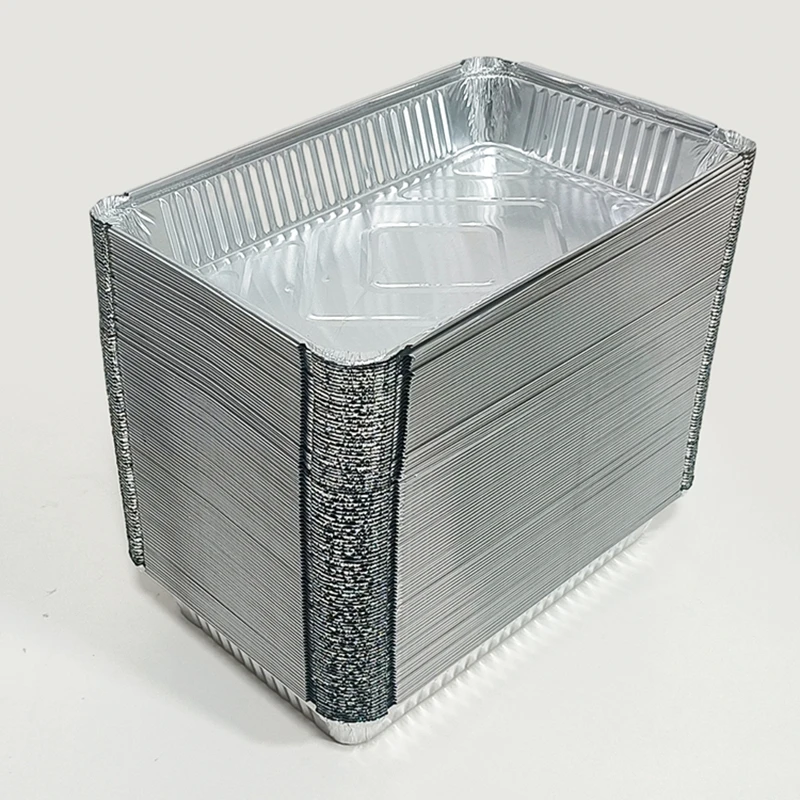 2200ml Rectangle Aluminum Foil Container with Lids 10pcs Pack Silver Heavy Duty Disposable Pans for Baking Roasting Meal Prep