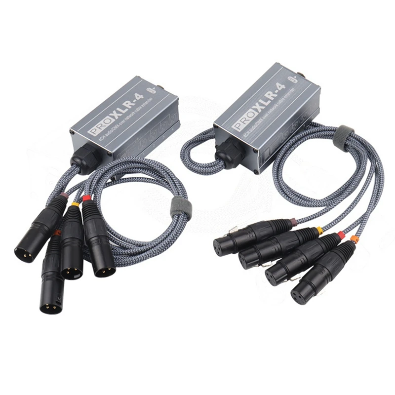 

XLR Male/Female 4 Channel Snake 3Pin XLR/DMX To Ethercon RJ45 Cat5/Cat6 Ethernet Extender (1Pair)