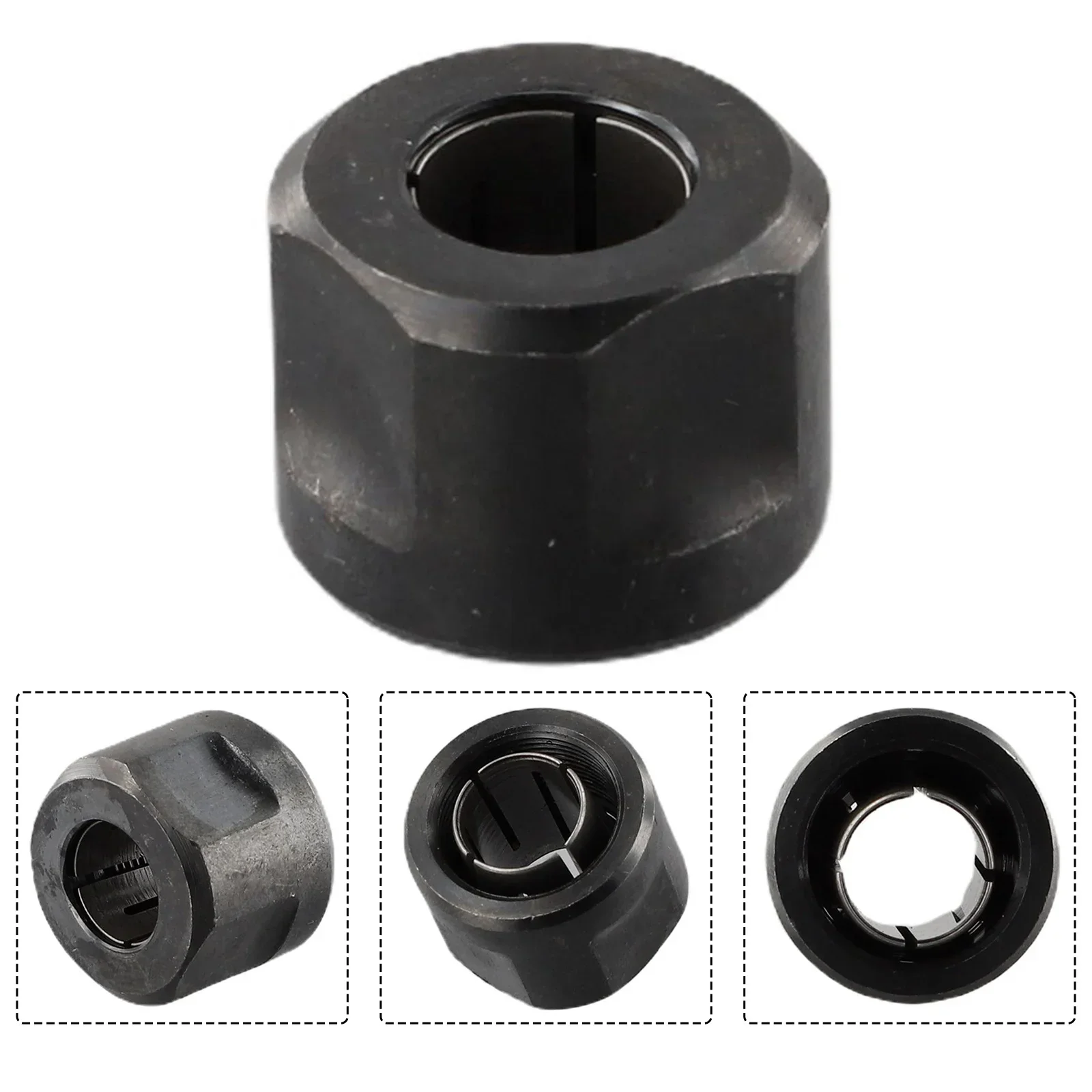 Nut Plunge Router Collet Nut 1/2 Inch 21*27mm Black Engraving Trimming Machine Female Thread 19.5mm High Quality