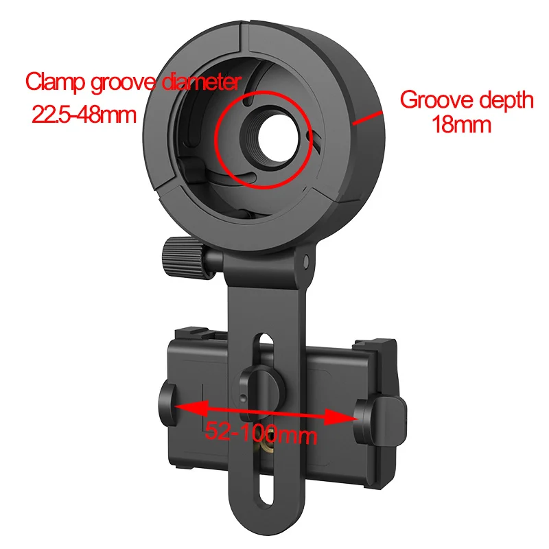 Upgrade Universal Cell Phone Adapter Bracket Clip Mount Rotary Clamp Soft Rubber Material for Binocular Monocular Telescope CM-9